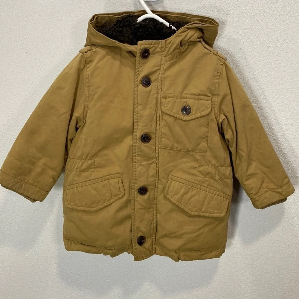 Gap boys jacket puffer ‎ tan color warm winter